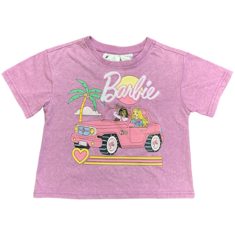 NWT Licensed Girl's Crewneck‎ Short Sleeve Graphic Barbie Tee Purple XL 14/16